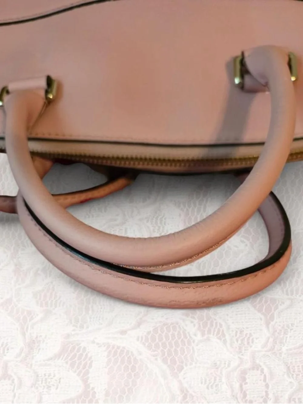 Kate Spade Grove Street Carli leather satchel in a soft dusty pink